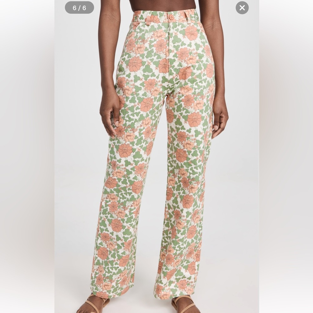 ROLLA'S Floral Green and Orange Pants